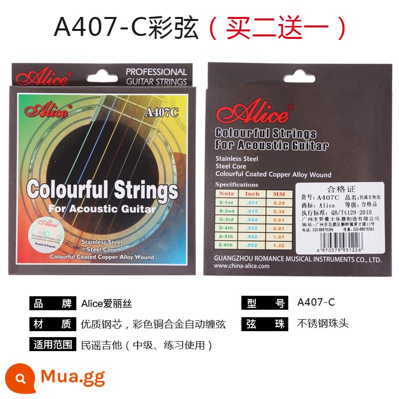 Dây đàn guitar acoustic dân gian trọn bộ dây đàn guitar Alice a203 Hyun Hyun bộ 6 dây đàn piano thép quay chống rỉ Xuân - Giai đoạn trung cấp Caixian A407-C