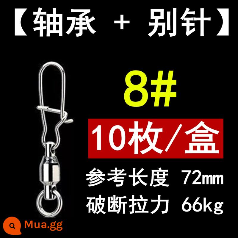 Lưới màu đỏ diều chịu lực đầu nối xoay găng tay chống cắt diều móc câu cá mồi nối cho câu cá - Vòng bi 8 # + chiều dài chốt 72mm [gói 10]