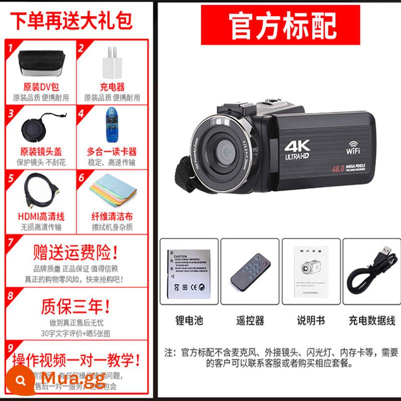 Máy ảnh kỹ thuật số độ nét cao 4K quay video trực tiếp đám cưới du lịch tại nhà Tất cả - đen