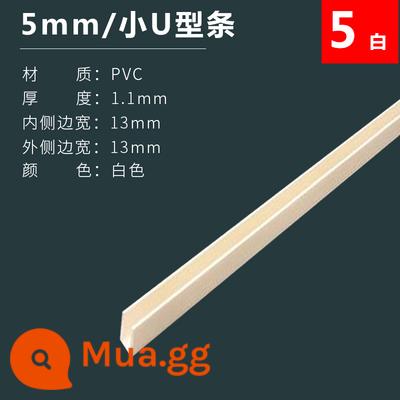 5-12mm hình chữ U dải bể cá khung viền dải rãnh cạnh dải kính chống va chạm góc dải PVC chất liệu trang trí - Chiều rộng cạnh trắng nhỏ U5mm 13*13mm