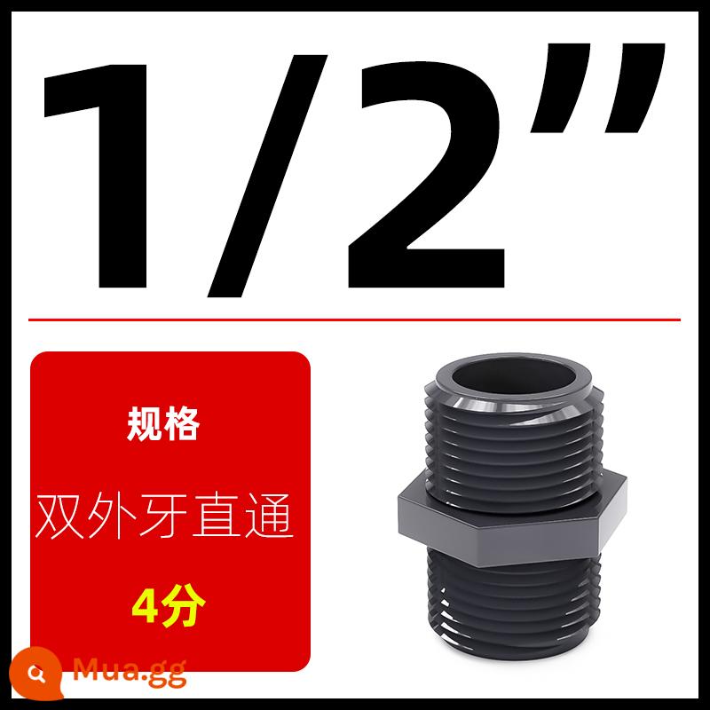 Dây bên trong PVC khớp nối răng ngoài trực tiếp Dây bên ngoài đi thẳng qua răng bên trong Phụ kiện đường ống nước bể cá Ống cấp nước cấp hóa chất UPVC - [Trực tiếp nhân đôi răng ngoài] 4 điểm-20