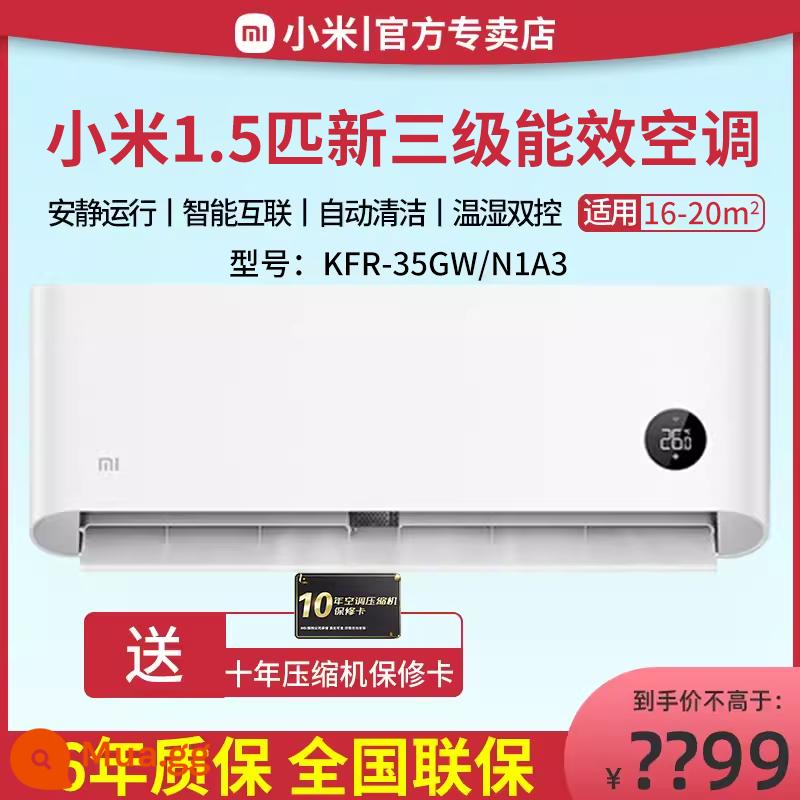 Điều hòa không khí Xiaomi khổng lồ tiết kiệm điện lớn 1HP 1.5P mức hiệu suất năng lượng mới làm nóng và làm mát chuyển đổi tần số điều hòa không khí treo tường thông minh cửa hàng chính thức hàng đầu - Hiệu suất năng lượng cấp 3 1,5 HP