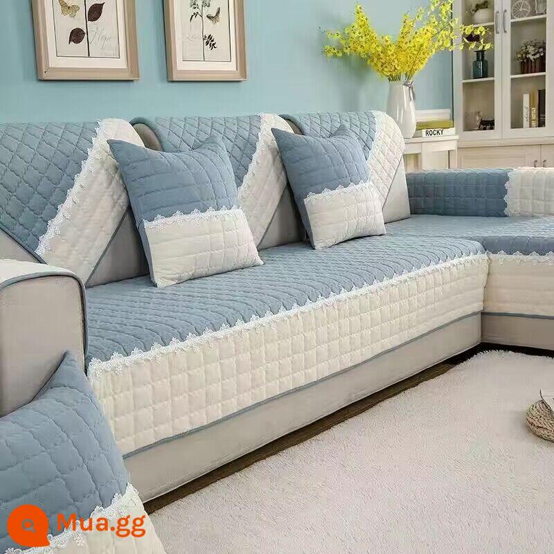 Ưu đãi đặc biệt và miễn phí vận chuyển đệm, đệm sofa, vỏ sofa, vỏ bọc chống trượt đa năng cho tất cả các mùa, đệm trọn gói đơn giản, đệm chống mài mòn - Jane Eyre màu xanh