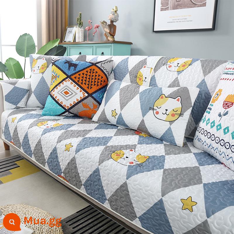 Ưu đãi đặc biệt và miễn phí vận chuyển đệm, đệm sofa, vỏ sofa, vỏ bọc chống trượt đa năng cho tất cả các mùa, đệm trọn gói đơn giản, đệm chống mài mòn - mèo sao