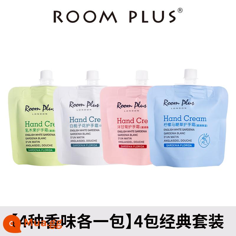 roomplus kem tay dưỡng ẩm tác dụng lâu dài que nhỏ bao bì di động hoa cúc không nhờn xác thực cho phụ nữ và nam giới - 120ml [mỗi gói 4 mùi] bộ 4 gói cổ điển