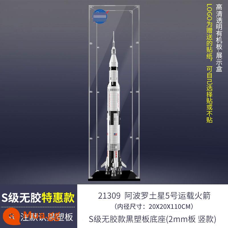 Hộp trưng bày acrylic xe phóng Apollo Saturn 5 thích hợp cho hộp lưu trữ mô hình chống bụi Lego 21309 - Ưu đãi đặc biệt, loại đứng (tấm mỏng 2 mm)