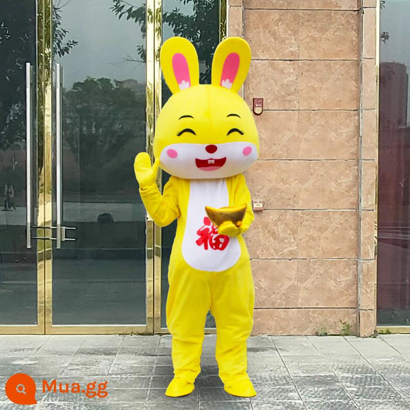 Thỏ hoạt hình Doll Quần áo Thỏ năm đi bộ Hoạt động Prot & Zodiac Linh vật hiệu suất Quần áo búp bê - Thỏ may mắn số 3-Gửi Yuanbao (bộ hoàn chỉnh)