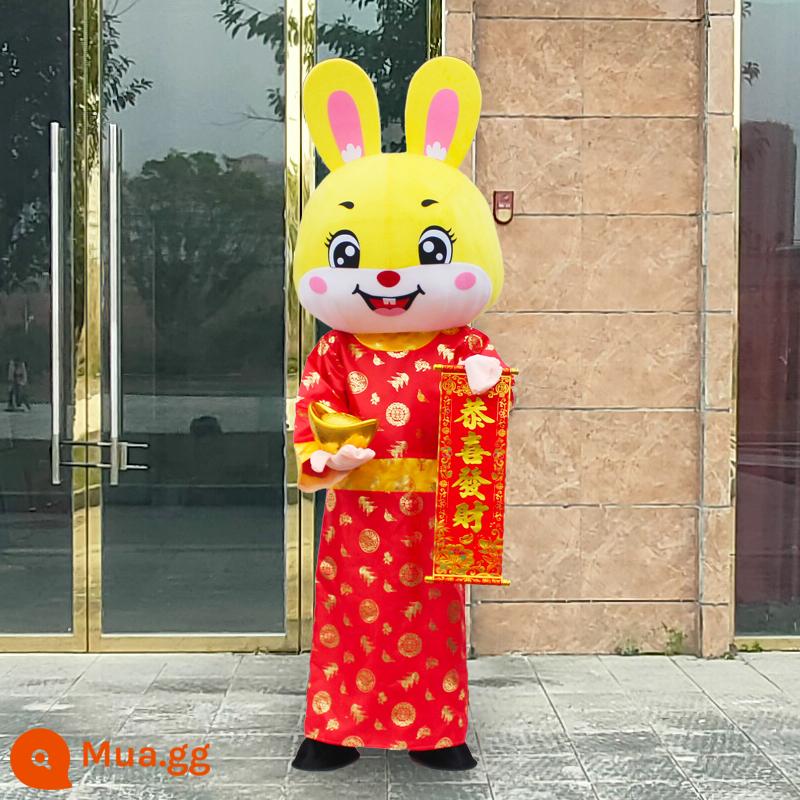 Thỏ hoạt hình Doll Quần áo Thỏ năm đi bộ Hoạt động Prot & Zodiac Linh vật hiệu suất Quần áo búp bê - Thần tài tốt lành Thỏ số 1 - Yuanbao miễn phí (Bộ hoàn chỉnh)