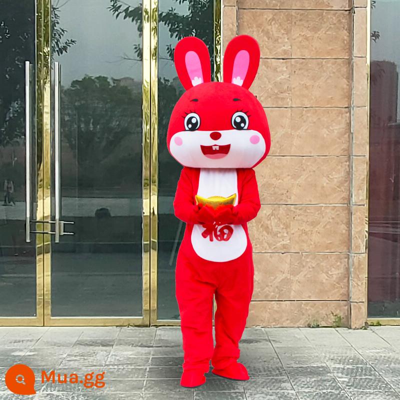 Thỏ hoạt hình Doll Quần áo Thỏ năm đi bộ Hoạt động Prot & Zodiac Linh vật hiệu suất Quần áo búp bê - Thỏi quà Happy Rabbit số 2 (trọn bộ)