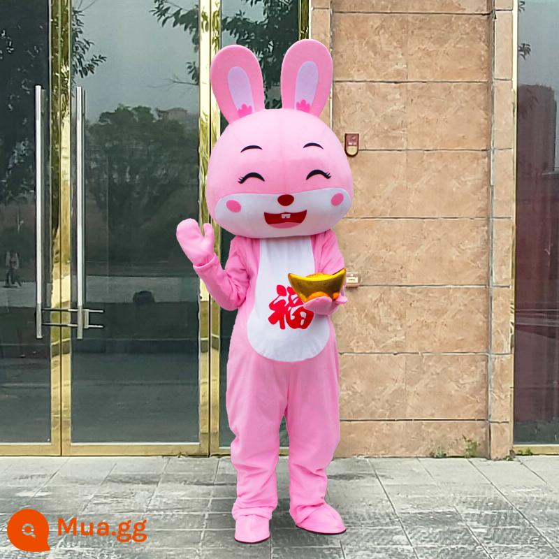 Thỏ hoạt hình Doll Quần áo Thỏ năm đi bộ Hoạt động Prot & Zodiac Linh vật hiệu suất Quần áo búp bê - Thỏ dễ thương số 3 Yuanbao miễn phí (Bộ hoàn chỉnh)