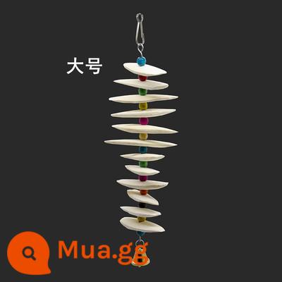 Đồ chơi gặm xương mực nang cắn dây chuỗi treo vẹt cung cấp đồ dùng bổ sung canxi răng hàm thức ăn cho chim sóc phượng đen da hổ - Đồ chơi mực nang lớn (mua 2 xiên tặng 1 xiên)