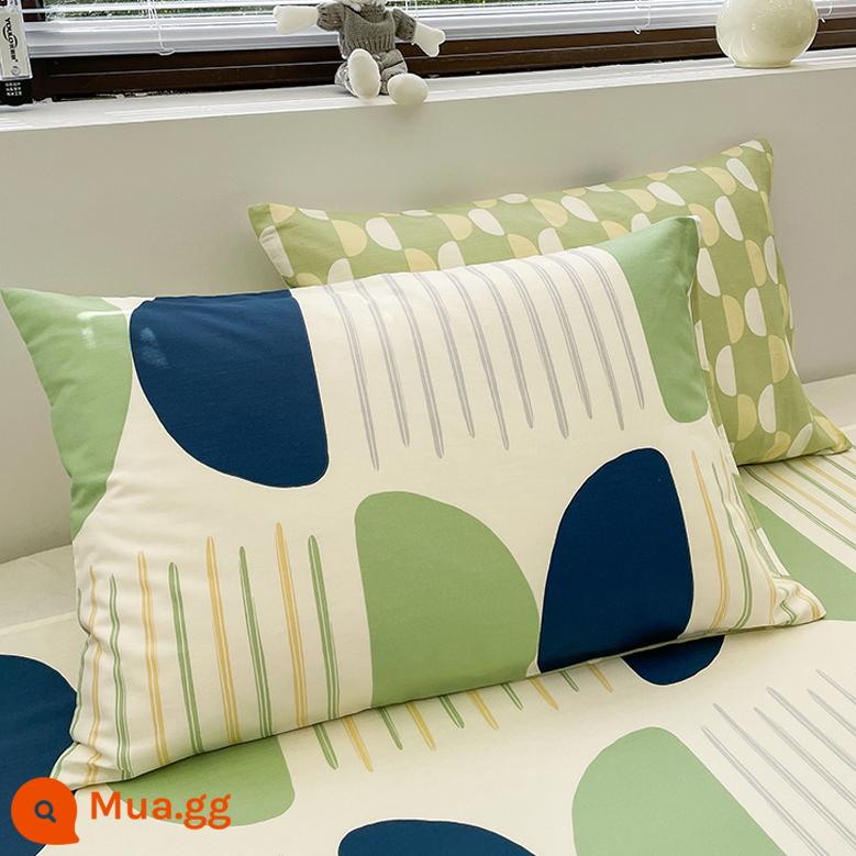 Jie Liya 100 vỏ gối cotton một đôi vỏ gối cotton nguyên chất đôi 48x74cm vỏ gối nam Plus hộ gia đình - Dung lượng trống [bộ cặp]