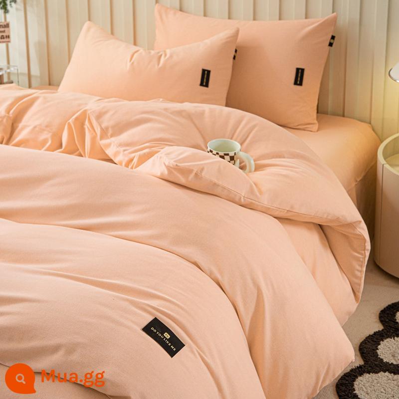 Jieliya cotton nguyên chất chải vỏ chăn 1 mảnh cotton ký túc xá sinh viên đơn 1.5m vỏ chăn 150x200x230 - Bột kim cương [vải chải dày, thân thiện với da và thoáng khí]