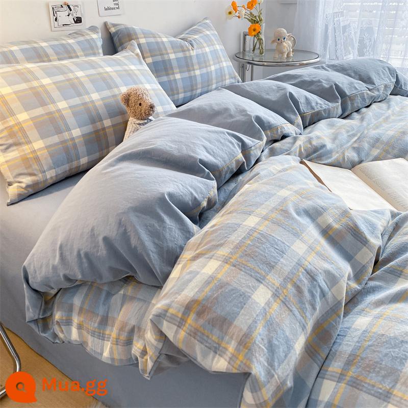 Jie Liya chăn bông đã giặt vỏ chăn đơn mảnh 200x230 bông cotton nguyên chất Ga trải giường đơn 150x200 - Jane Xilan