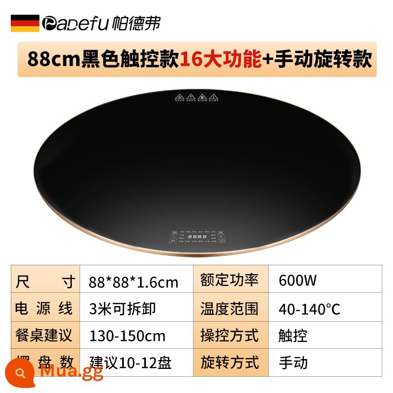 Padfer với lẩu thực phẩm tấm cách nhiệt ban nóng hộ gia đình hiện vật sưởi ấm tấm bàn xoay đa chức năng - Xoay tự do 88cm (16 chức năng chính 40-140°c) không tính nồi nóng