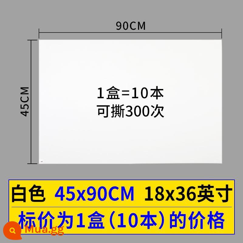 Thảm nhựa loại bỏ bụi thảm bụi dính thảm cửa rách thực tế cửa đất sét thảm chân hội trường bóng rổ dán loại bỏ tro phòng thí nghiệm - Trắng 45*90cm 1 hộp (10 cuốn, 300 tờ) 18x36 inch