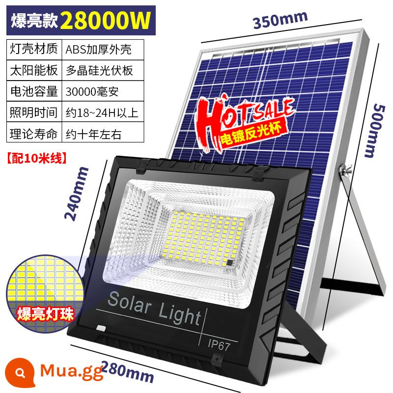 2023 Đèn năng lượng mặt trời ngoài trời Chiếu sáng sân nông thôn Trang chủ Đèn sân vườn siêu sáng Đèn đường LED trong nhà và ngoài trời - 10 mét loại mới [28000Wo] sáng suốt đêm★ khoảng 1800 mét vuông+tự động sáng sau khi trời tối+thời gian