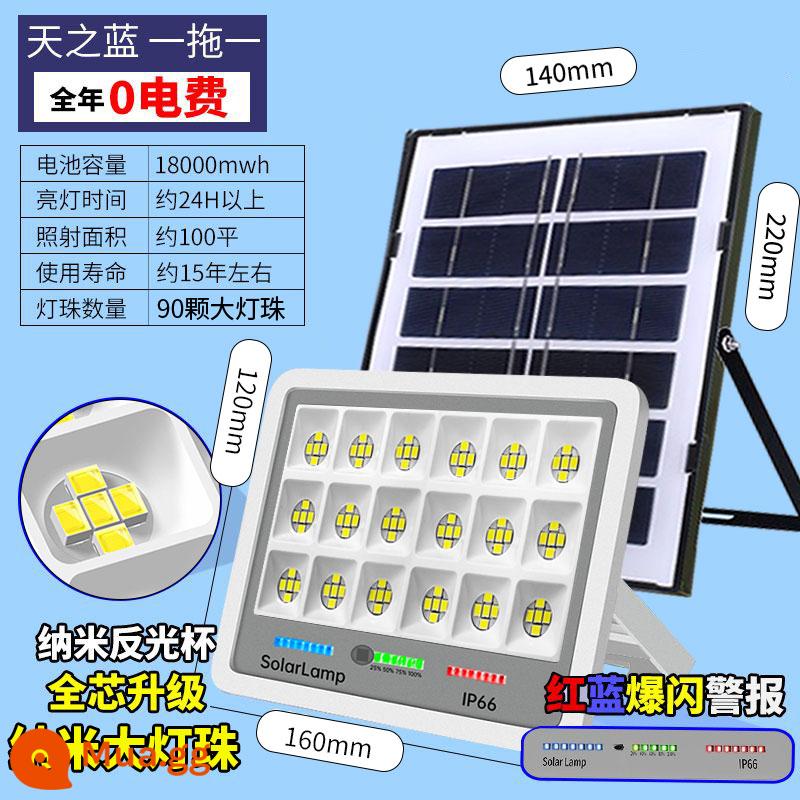 Đèn năng lượng mặt trời mới đèn sân vườn ngoài trời nhà một cho hai đèn đường LED công suất cao trong nhà và ngoài trời ở nông thôn - Được trang bị 5 mét dây [năm hạt đèn nano] 3000Wo [300 mét vuông] ánh sáng không đổi + điều khiển từ xa + thời gian