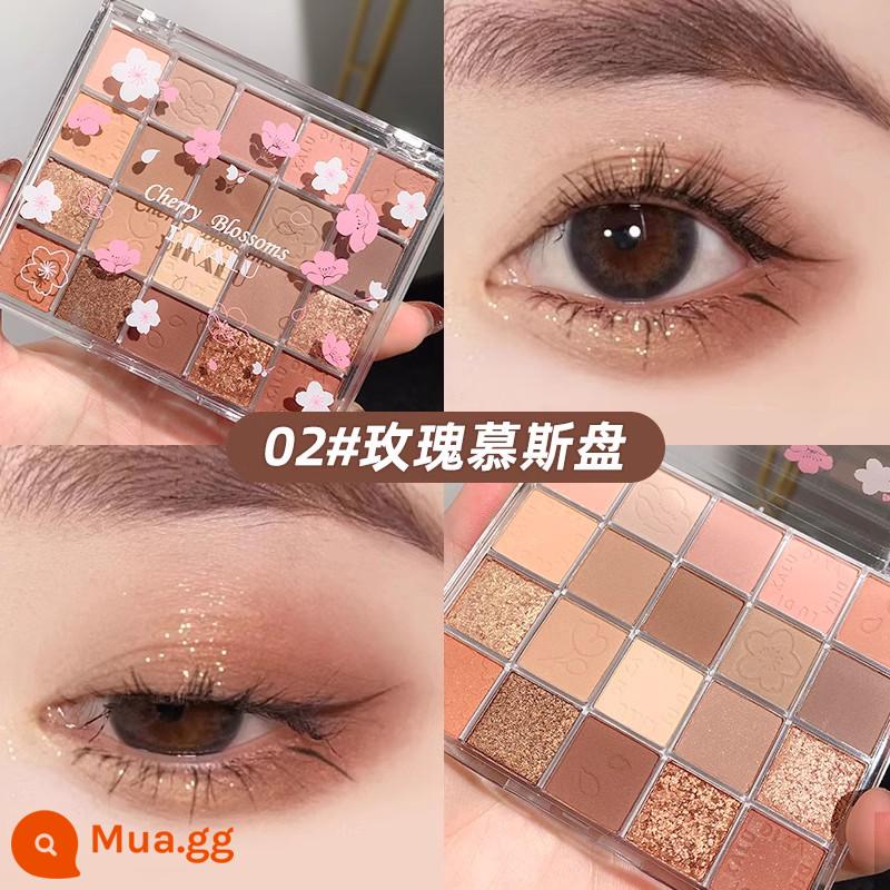 Bảng phấn mắt mùa hè sequins màu đất giá trị cao thương hiệu thích hợp nữ tương đương 2021 hàng mới cửa hàng chính hãng - 02# (phấn mắt 20 màu) mousse hoa hồng + cọ đánh phấn mắt