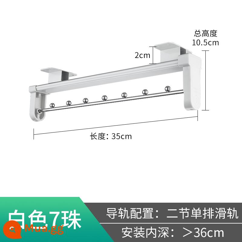 Tủ quần áo nông Tủ treo quần áo Tủ thanh treo Tủ quần áo gắn trên cùng Kéo ra theo chiều dọc Móc treo quần áo dạng ống lồng Tủ thanh treo Tủ mỏng Quần áo Pass - Đường ray đơn tiết kiệm 35cm-A kiểu trắng