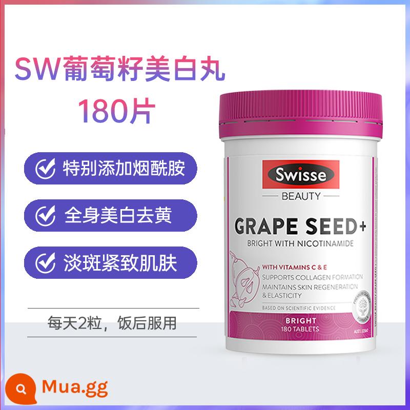 Viên uống tinh chất nam việt quất swisse của Úc 90 viên duy trì buồng trứng tiết niệu nam giới nồng độ cao nam việt quất nhập khẩu - [Làm trắng sáng da] Viên uống trắng da hạt nho 180 viên