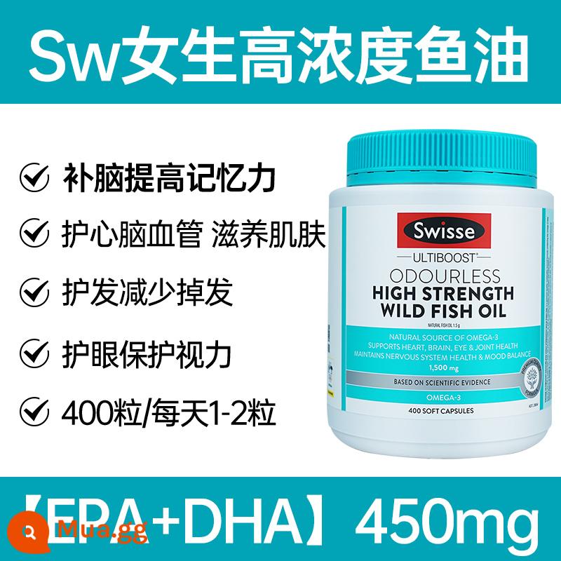 Swisse dầu cá biển sâu cô gái dầu cá omega3 chăm sóc tóc phụ nữ dầu gan cá tuyết cửa hàng hàng đầu nhập khẩu chính hãng - [Gói cô đặc dầu cá dành cho nữ] Dầu cá Swisse 1500m 400 viên..