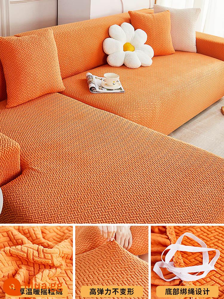 Ghế Sofa 1 Tất Cả Đa Năng Mùa Đông Làm Dày 2023 Mới Đơn Giản Thun Lười Bọc Ghế Sofa Vải - Vỏ sofa đơn giản - cam cao cấp