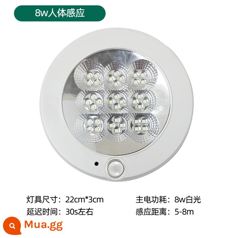 Lửa cảm ứng khẩn cấp đèn trần LED đèn điều khiển bằng giọng nói hành lang thông minh cơ thể con người đèn cảm ứng lối đi đèn chiếu sáng hành lang - Cảm biến cơ thể người 8w + không khẩn cấp -22cm