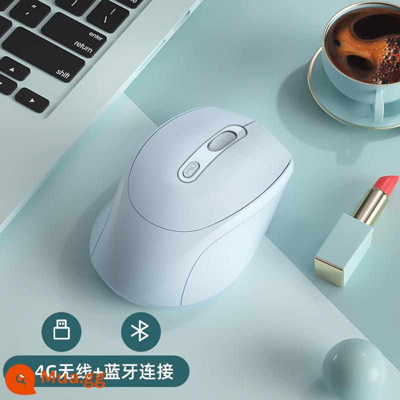 Máy tính xách tay Lenovo chuột bluetooth không dây đa năng thích hợp cho cô nàng công sở chuyên game câm mới nhỏ - [Sky Blue] Phiên bản không dây Bluetooth + 2.4G★Sạc im lặng