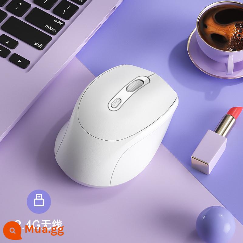 Máy tính xách tay Lenovo chuột bluetooth không dây đa năng thích hợp cho cô nàng công sở chuyên game câm mới nhỏ - [Snowy White] Phiên bản không dây 2.4G★Sạc im lặng