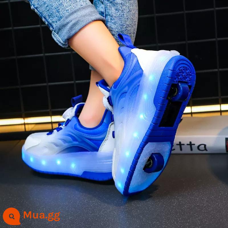 Heelys Giày Bé Gái Mùa Thu 2023 Mới Flash Trẻ Em Giày Trượt Patin Học Sinh Tiểu Học Đôi Lăn Có Bánh Xe - Màu xanh [phong cách xu hướng]