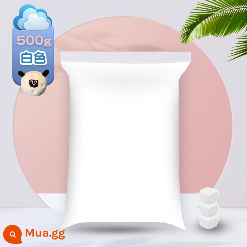 Đất siêu nhẹ 500g gói lớn màu bùn plasticine không gian bùn đồ chơi trẻ em đất sét handmade tự làm chất liệu - Trắng [500g/túi lớn]