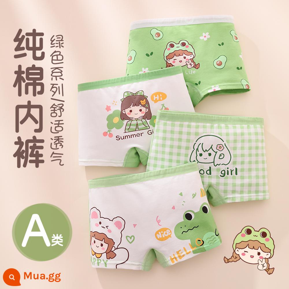 Mùa hè mỏng quần lót bé gái cotton nguyên chất boxer bé gái bé gái 100% cotton mềm kháng khuẩn đáy quần quần short trẻ em - Cô Gái Bơ [Gói Bốn Kháng Khuẩn]