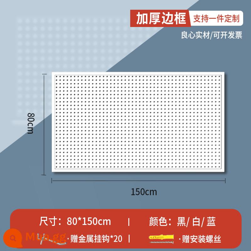 Lỗ tròn bảng lỗ có giá để đồ bằng thép không gỉ đục lỗ công cụ lưu trữ treo bảng treo tường tùy chỉnh phần cứng móc giá trưng bày - Phiên bản khung mở rộng [80*150] dày đi kèm 20 móc 10 cm