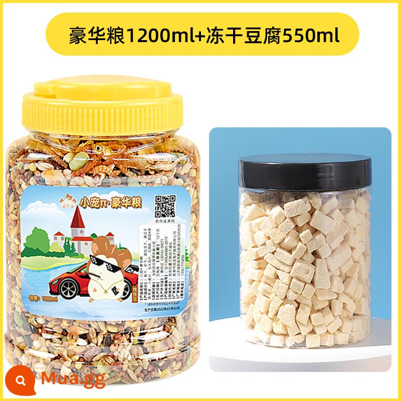 Hamster ngũ cốc thức ăn chủ yếu bánh mì sâu khô thức ăn dinh dưỡng đóng hộp đông khô tơ vàng gấu hoa cành chuột thức ăn vặt - 1701ml ngũ cốc cao cấp + đậu phụ đông khô