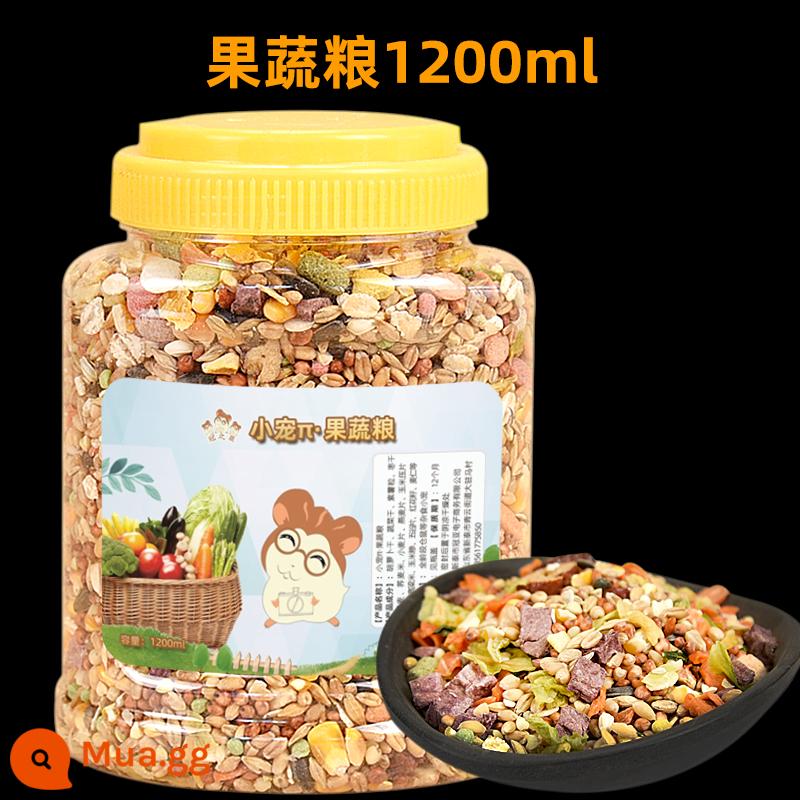 Hamster ngũ cốc thức ăn chủ yếu bánh mì sâu khô thức ăn dinh dưỡng đóng hộp đông khô tơ vàng gấu hoa cành chuột thức ăn vặt - Ngũ cốc rau củ quả 1200ml