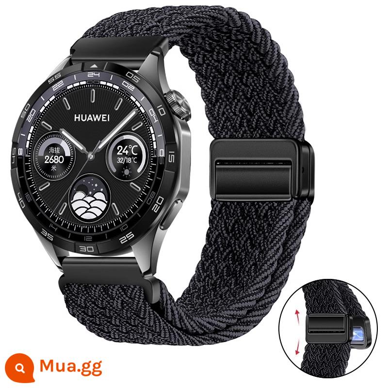 Thích hợp cho dây đeo đồng hồ Huawei gt3 gt4 dệt watch4pro đồng hồ watch3 khóa từ gt2Pro vòng 2E - [Than chì đen] Khóa từ kim loại