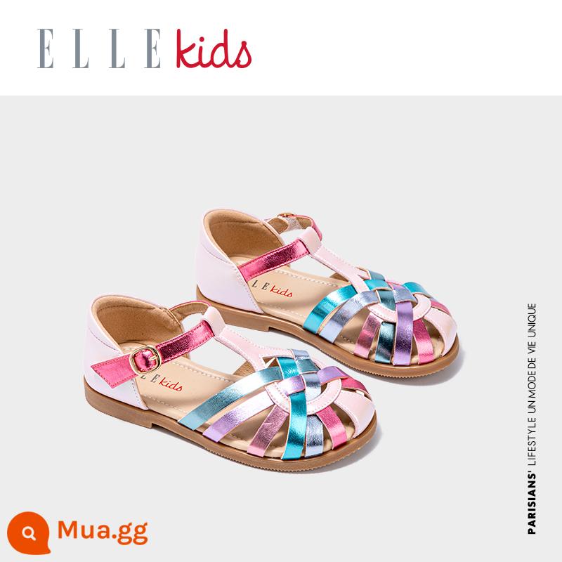 Giày trẻ em ELLEkids Xăng đan bé gái Bao Đầu mùa hè mới lớn giày thể thao trẻ em giày công chúa thời trang giày trẻ em - Hồng