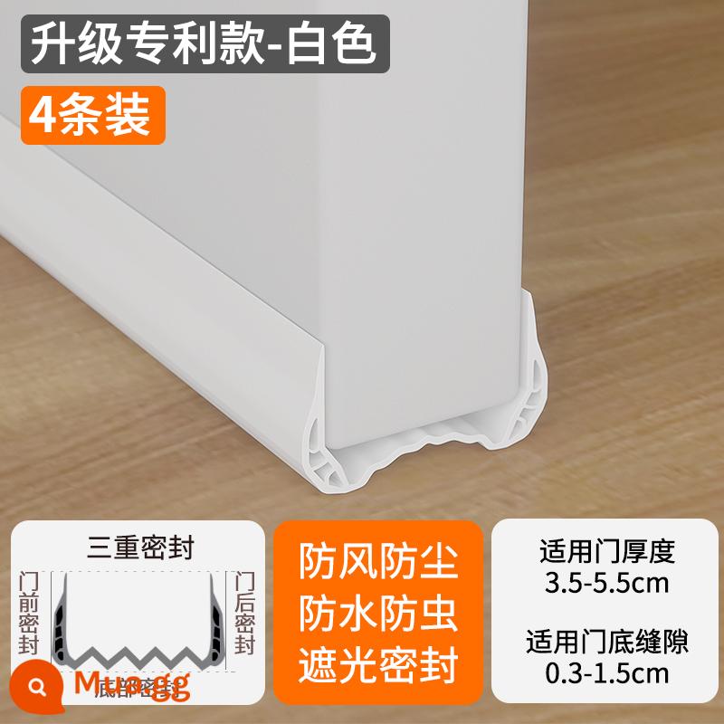 Đường may cửa dải đệm cửa đáy dải cửa phòng dải cách âm cửa đáy kính chắn gió nhãn dán cửa dải khoảng cách tạo tác chống gió và chống bụi - [Gói 4 màu trắng] Bịt kín ba lớp để tránh rò rỉ gió