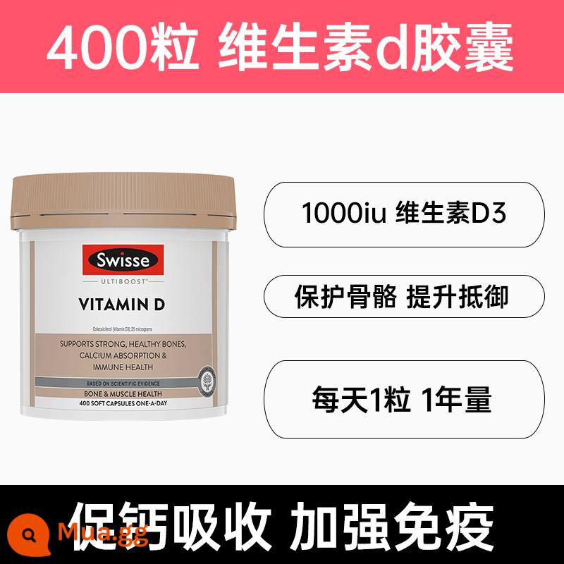 Viên canxi Swisse swisse của Úc viên nhai bổ sung canxi nữ sinh viên đại học tuổi trung niên viên canxi đặc biệt VD3 - [Đối tác tốt của viên canxi] Viên nang mềm vitamin D 400 viên