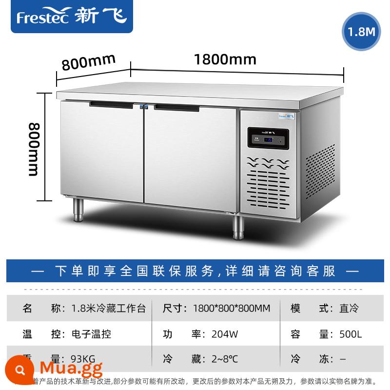 Tủ lạnh thương mại bốn cửa Xinfei nhà bếp phục vụ tủ lạnh tủ đông Tủ đông thẳng đứng 4 cửa bàn làm việc công suất lớn - Bàn làm việc giữ tươi 1,8 mét rộng 800 [dịch vụ hậu mãi chất lượng] (tham khảo dịch vụ khách hàng để biết thêm kích cỡ)