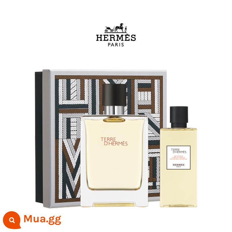 [Quà tặng ngày lễ tình nhân của Trung Quốc] Nước hoa Hermes Hermes Nước hoa nam Hương thơm nhẹ Hương thơm kéo dài Món quà tông màu gỗ - [Hộp Quà Giới Hạn] Hermès Earth Eau de Parfum 100ml + Sữa Tắm 80ml