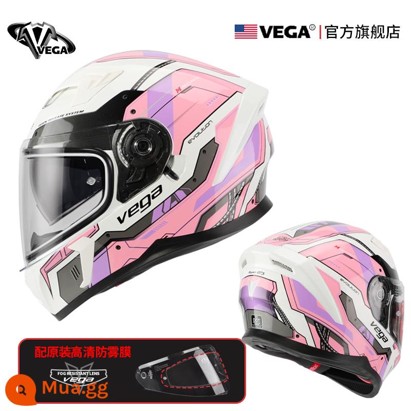 Mỹ VEGA Moto rcycle Mũ Bảo Hiểm Xe Máy Chạy Mũ Bảo Hiểm Chống Sương Mù Mùa Đông Nam Nữ Bốn Mùa Đa Năng Cá Tính mũ Bảo Hiểm Full - Bột Evolution có khả năng chống sương mù