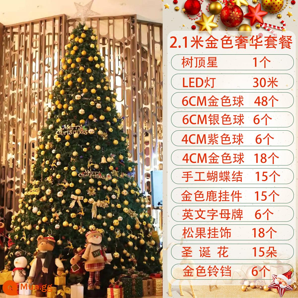 Cây thông Noel lớn ngoài trời trung tâm mua sắm Cây thông Noel hình vuông 3/4/5/6 mét Cây thông Noel 8m Cây thông Noel có đèn trang trí - Gói vàng 2,1m bao gồm cây thông Noel