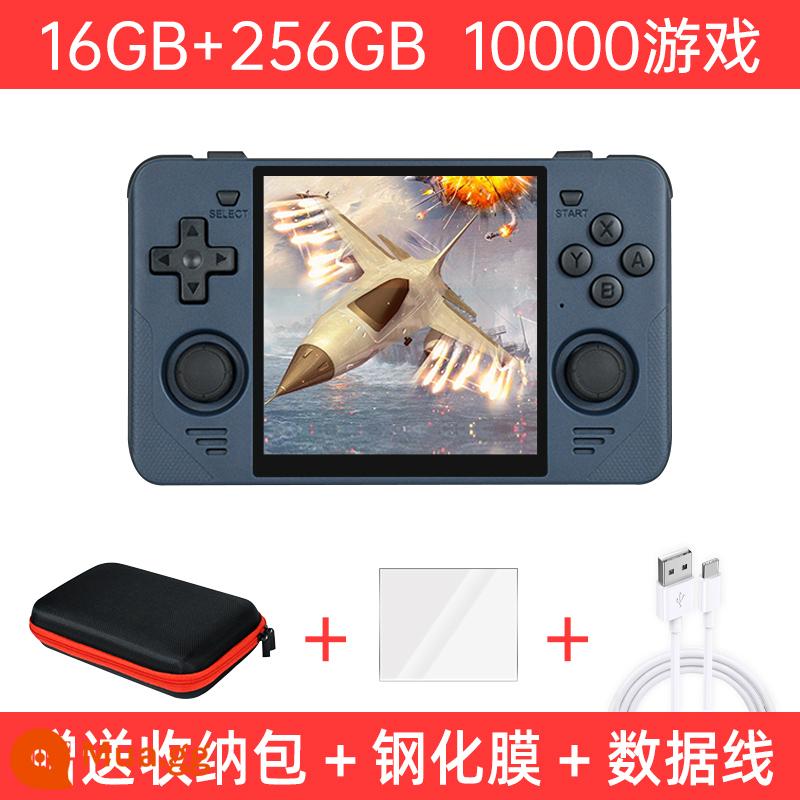 powkiddy 2023 bảng điều khiển cầm tay mã nguồn mở RGB30 mới 8090 năm trẻ em retro PSP King of Fighters arcade GBA trò chơi điện tử cầm tay độc lập máy bong bóng hội trường bảng điều khiển trò chơi cầm tay kết nối với TV - Blue 16G+256G đi kèm túi đựng và cáp dữ liệu/phim cường lực