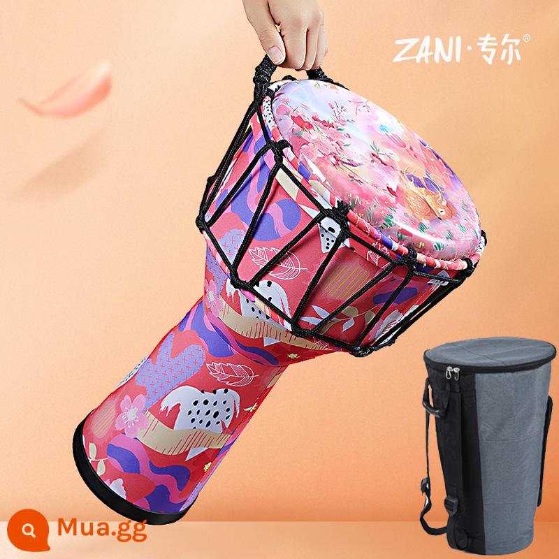 Trống dành cho trẻ em mẫu giáo châu Phi dành riêng cho lớp học lớn 8 inch dành cho học sinh trống cầm tay Nhãn tambourine dành cho người lớn 10 inch dành cho người mới bắt đầu - Lớn 8 inch [buộc dây] Hươu Sakura + túi trống dày + bộ quà tặng đầy đủ