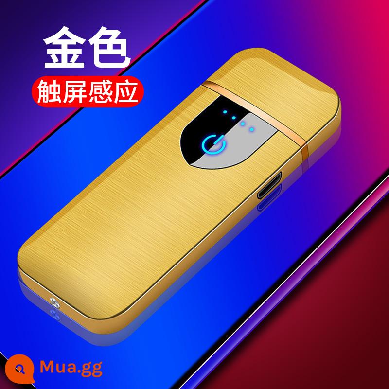 Lưới màu đỏ mở nắp ngay bật lửa sạc chống gió cá tính sáng tạo tùy chỉnh chữ usb bật lửa gửi bạn trai triều - vàng