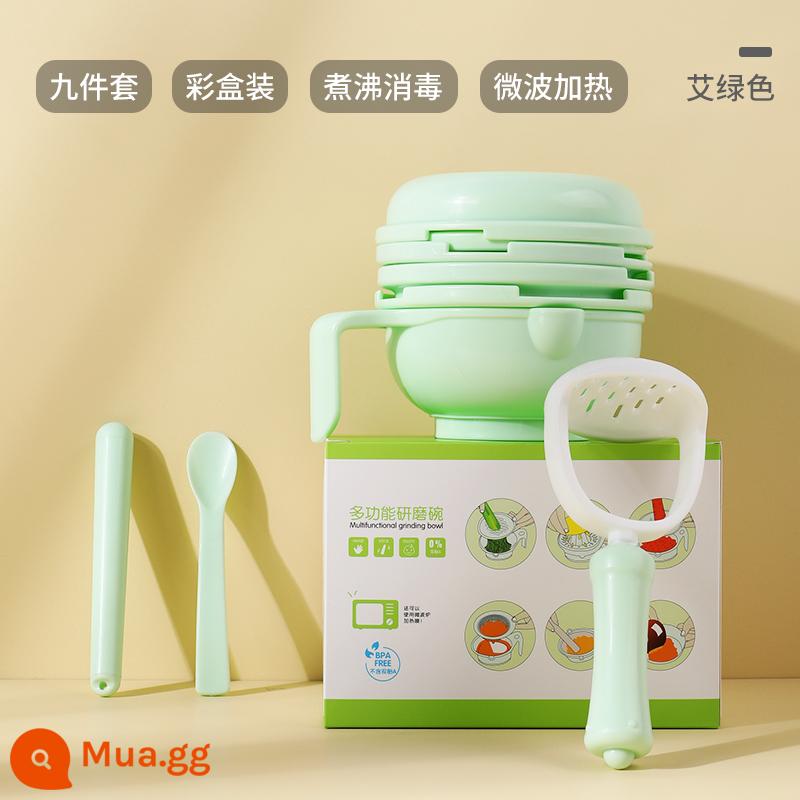 Zhuo Qin Baby Bổ sung Thực phẩm Nghiền Bowl Bowling Trà trẻ em Nghiền trẻ em Nước ép trái cây Dish - Ái Xanh