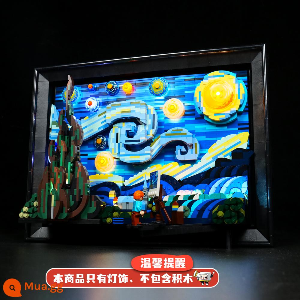 LYB Le 100 phù hợp với Lego 21333 Van Gogh Star Moon Night Building Blocks Toy Model HD Hộp trưng bày chống bụi - Bộ đèn cơ bản