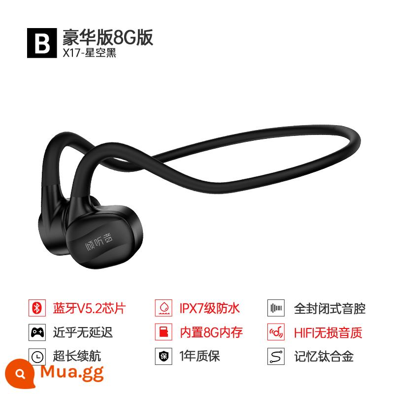 Tai nghe bluetooth dẫn truyền xương thật không dây thể thao chạy bộ chuyên dụng tích hợp bộ nhớ trong không vào tai thời lượng pin siêu dài chống thấm nước - Bộ nhớ 8G [phiên bản cuối cùng] dẫn truyền xương thật + chất lượng âm thanh HIFI + chống nước IPX7